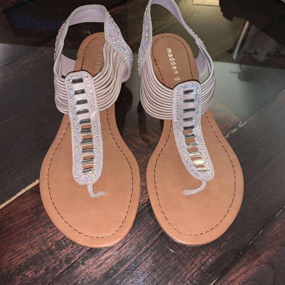 Madden Girl Nude Strappy Ankle Sandals